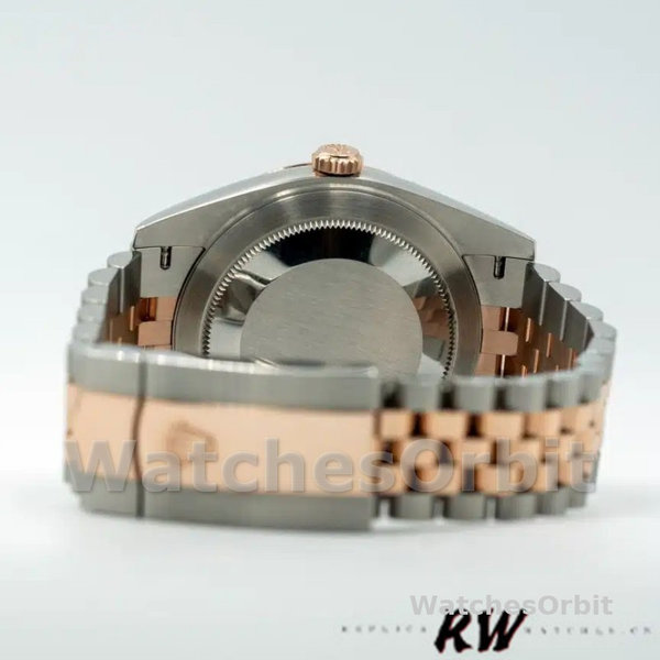 Rolex Datejust 126301 Rose Gold Silver Fluted Motif Dial 41MM Mens Replica Watch