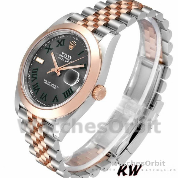 Rolex Datejust 126301 Rose Gold Slate Grey Wimbledon Dial 41MM Mens Replica Watch