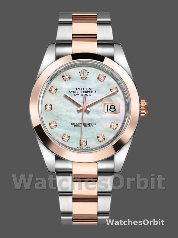 Rolex Datejust 126301 White MOP Diamond Dial Steel Rose Gold 41MM Mens Replica Watch