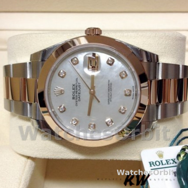 Rolex Datejust 126301 White MOP Diamond Dial Steel Rose Gold 41MM Mens Replica Watch