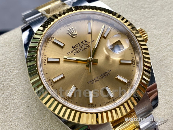 Rolex Datejust 126333 0009 Champagne Index Oyster 41mm Two Tone Steel