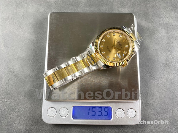 Rolex Datejust 126333 0011 Champagne Diamond Oyster 41mm Two Tone Steel