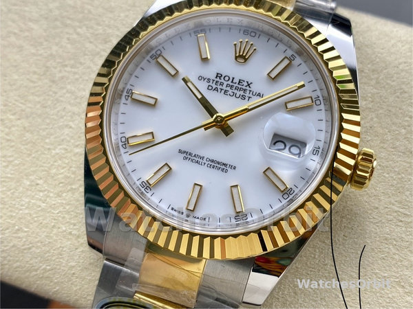 Rolex Datejust 126333 0015 White Index Oyster 41mm Two Tone Steel