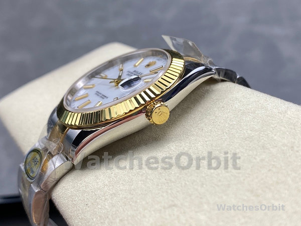 Rolex Datejust 126333 0015 White Index Oyster 41mm Two Tone Steel