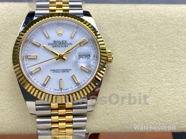 Rolex Datejust 126333 0016 White Index Jubilee 41mm Two Tone Steel