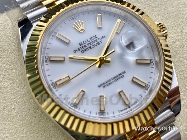 Rolex Datejust 126333 0016 White Index Jubilee 41mm Two Tone Steel