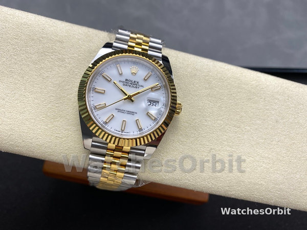 Rolex Datejust 126333 0016 White Index Jubilee 41mm Two Tone Steel