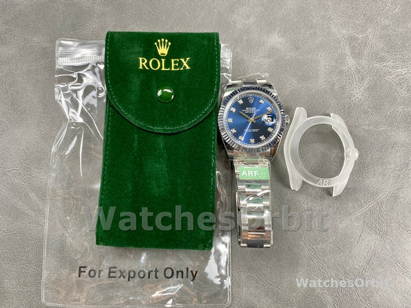 Rolex Datejust 126334 0015 Fluted Bezel Blue Diamond Dial 41MM Mens Replica Watch