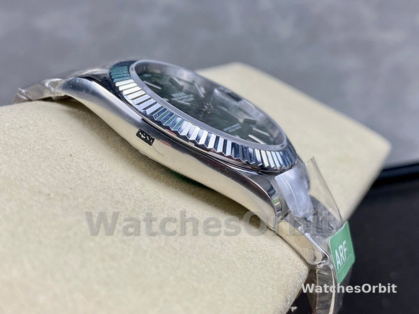 Rolex Datejust 126334 0029 Fluted Bezel Green Motif Dial 41MM Mens Replica Watch