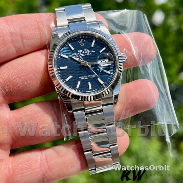 Rolex Datejust 126334 Fluted Bezel Blue Fluted-motif Dial 41MM Mens Replica Watch