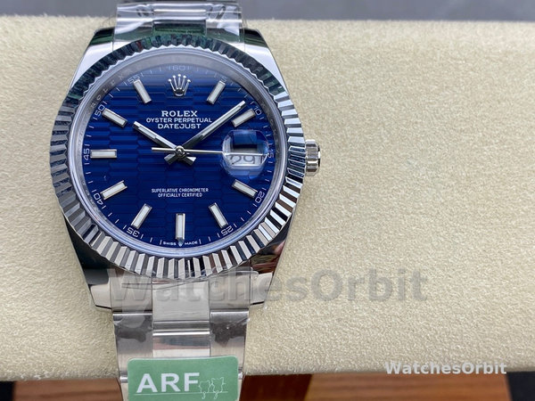 Rolex Datejust 126334 Fluted Bezel Blue Fluted-motif Dial 41MM Mens Replica Watch
