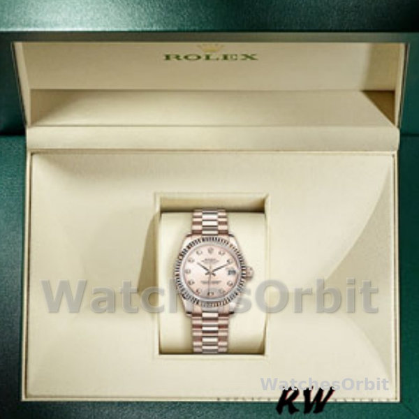 Rolex Datejust 178275 Rose Gold Pink Diamond Dial 31mm Lady Replica Watch