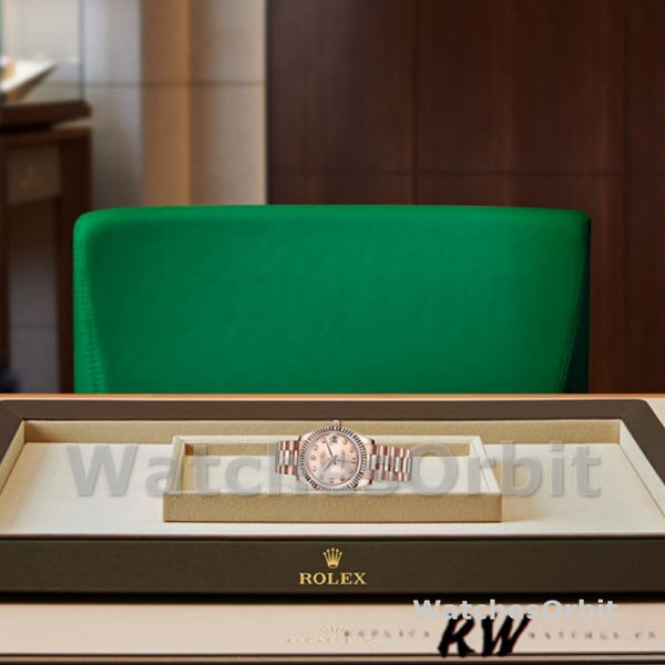 Rolex Datejust 178275 Rose Gold Pink Diamond Dial 31mm Lady Replica Watch