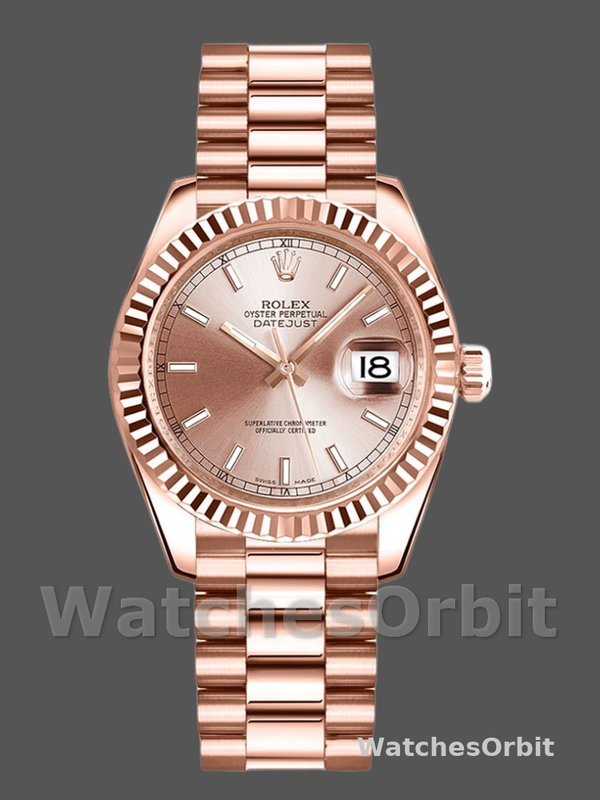 Rolex Datejust 178275 Rose Gold Pink Index Dial 31mm Lady Replica Watch