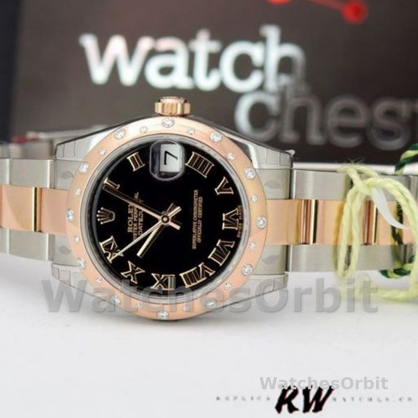 Rolex Datejust 178341 Black Roman Numerals Dial 31MM Lady Replica Watch
