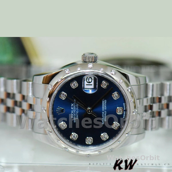 Rolex Datejust 178344 Blue Diamond Dial Jubilee Bracelet 31MM Lady Replica Watch
