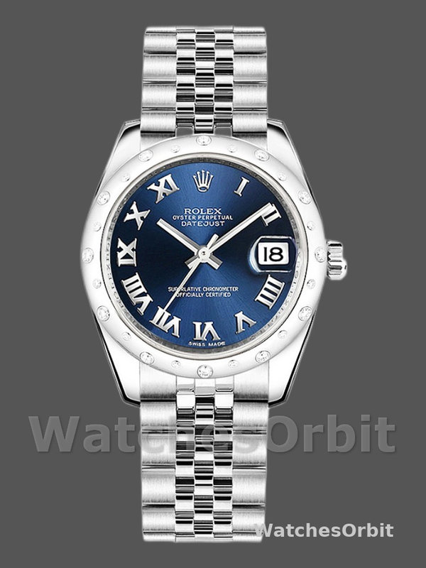 Rolex Datejust 178344 Blue Roman Dial Jubilee Bracelet 31MM Lady Replica Watch