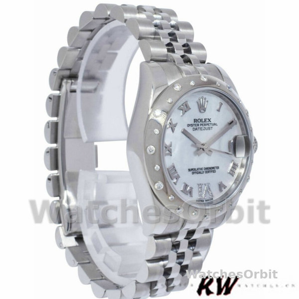 Rolex Datejust 178344 Mother of Pearl White Dial Diamond 31MM Lady Replica Watch