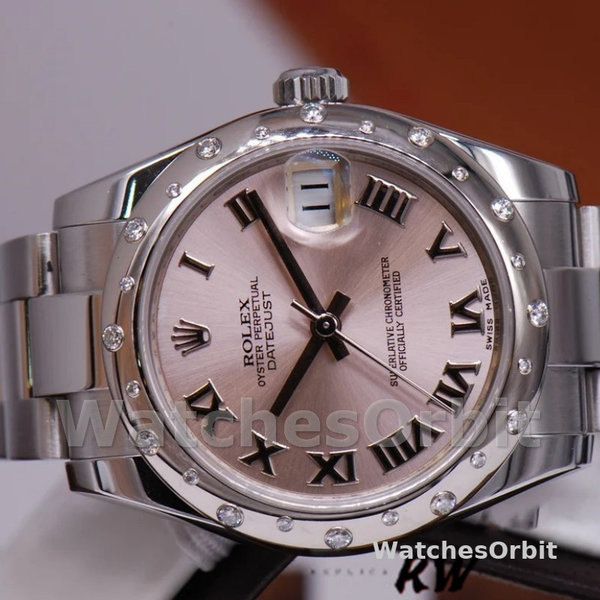 Rolex Datejust 178344 Pink Roman Dial 31MM Lady Replica Watch