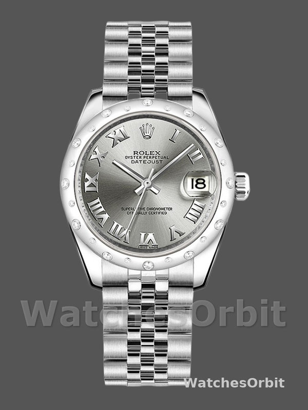 Rolex Datejust 178344 Rhodium Grey Dial Jubilee Bracelet 31MM Lady Replica Watch