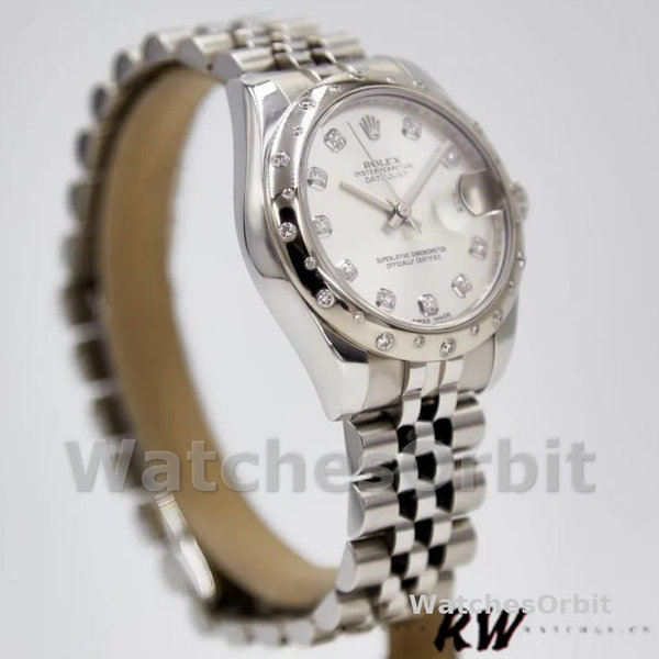 Rolex Datejust 178344 Stainless Steel Silver Diamond Dial 31MM Lady Replica Watch