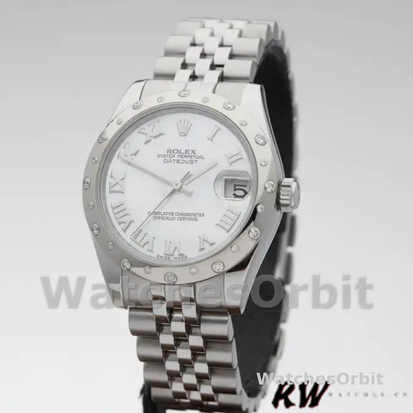 Rolex Datejust 178344 Stainless Steel White Roman Numeral Dial 31MM Lady Replica Watch