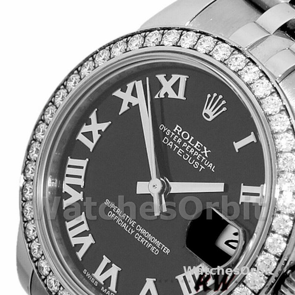 Rolex Datejust 178384 Stainless Steel Black Roman Dial 31MM Lady Replica Watch