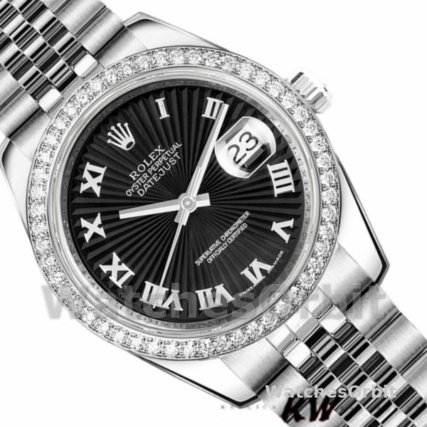 Rolex Datejust 178384 Stainless Steel Black Sunburst dial 31MM Lady Replica Watch