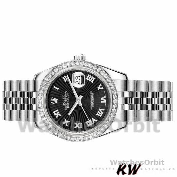 Rolex Datejust 178384 Stainless Steel Black Sunburst dial 31MM Lady Replica Watch