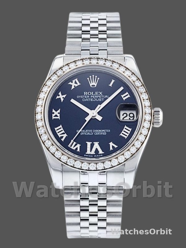 Rolex Datejust 178384 Stainless Steel Blue Diamond Dial 31MM Lady Replica Watch