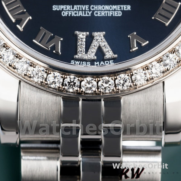Rolex Datejust 178384 Stainless Steel Blue Diamond Dial 31MM Lady Replica Watch