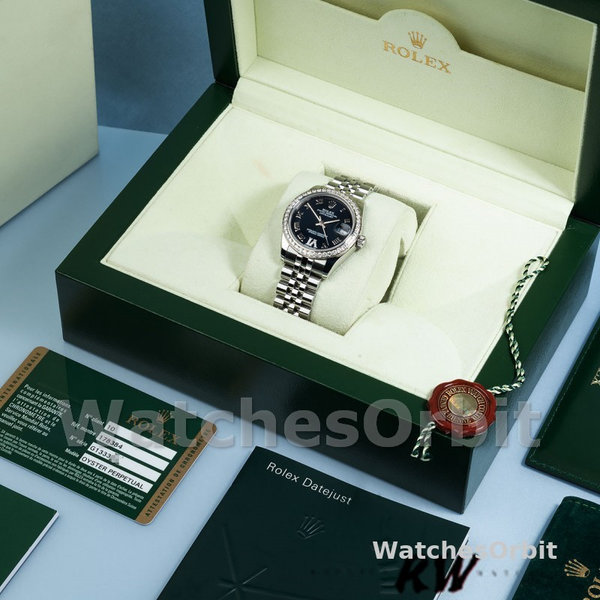 Rolex Datejust 178384 Stainless Steel Blue Diamond Dial 31MM Lady Replica Watch