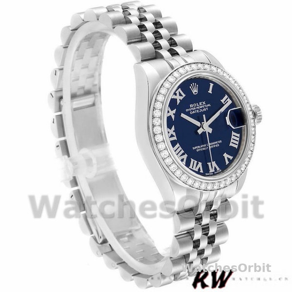 Rolex Datejust 178384 Stainless Steel Blue Roman Dial 31MM Lady Replica Watch