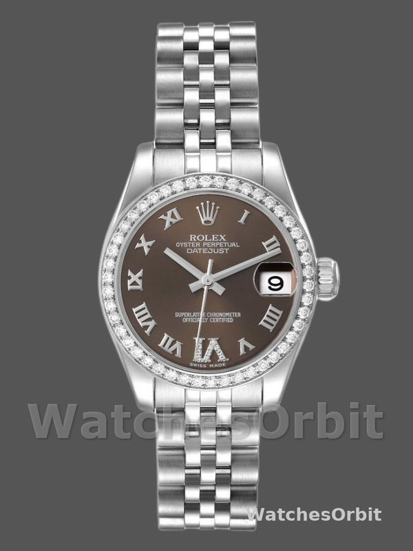 Rolex Datejust 178384 Stainless Steel Brown Diamonds Dial 31MM Lady Replica Watch