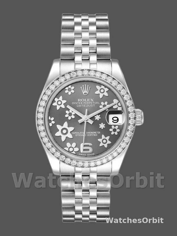 Rolex Datejust 178384 Stainless Steel Floral Dial Diamond 31MM Lady Replica Watch