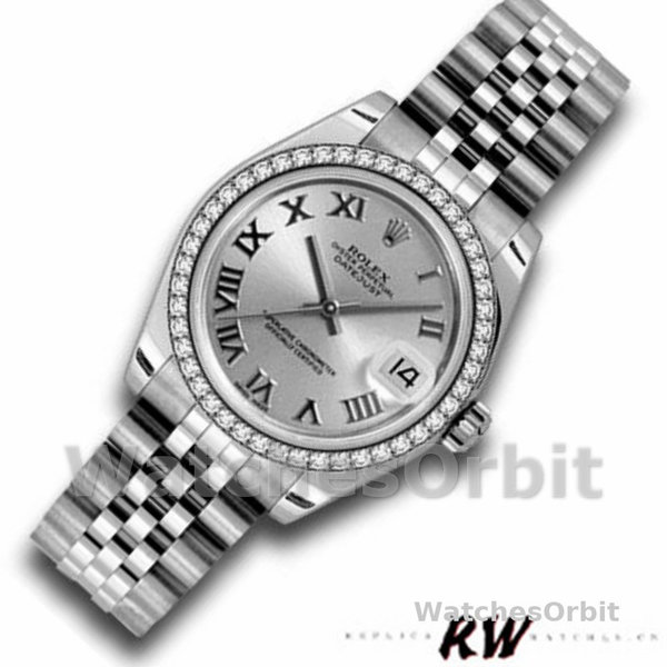 Rolex Datejust 178384 Stainless Steel Silver Roman Dial 31MM Lady Replica Watch