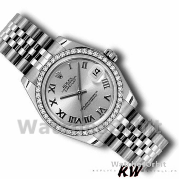 Rolex Datejust 178384 Stainless Steel Silver Roman Dial 31MM Lady Replica Watch
