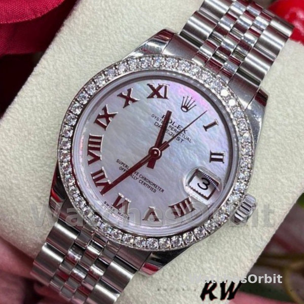 Rolex Datejust 178384 White Mother of Pearl Dial Diamonds 31MM Lady Replica Watch