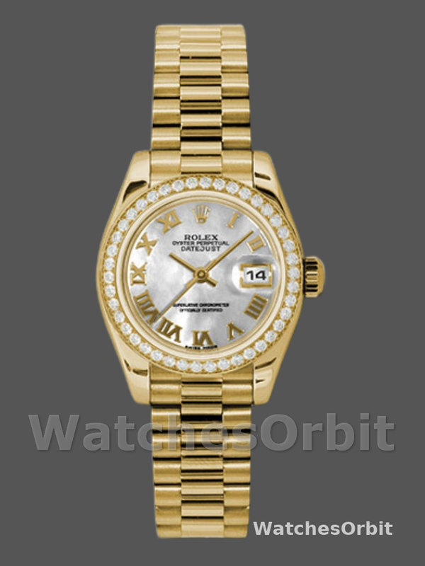 Rolex Datejust 179138 White Mother Of Pearl Roman Numeral Dial 26MM Lady Replica Watch