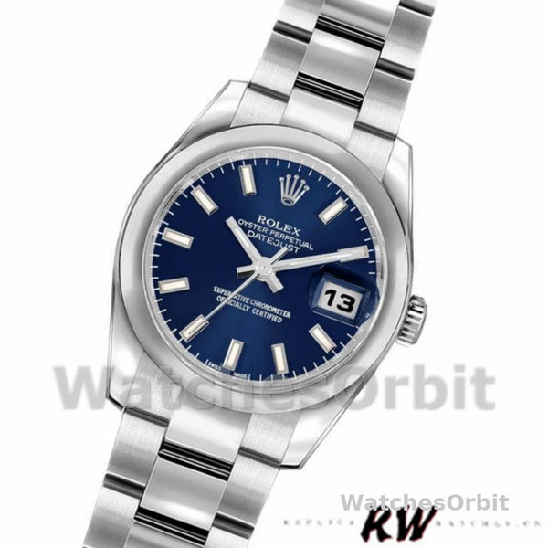 Rolex Datejust 179160 Blue Index Dial Domed Bezel 26MM Lady Replica Watch