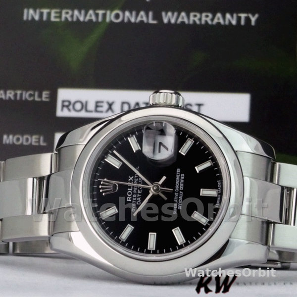 Rolex Datejust 179160 Domed Bezel Black Index Dial 26MM Lady Replica Watch