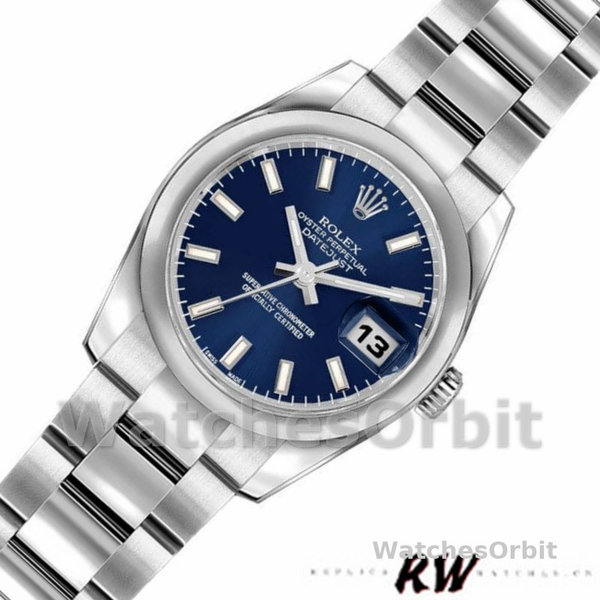 Rolex Datejust 179160 Domed Bezel Blue Index Dial 26MM Lady Replica Watch