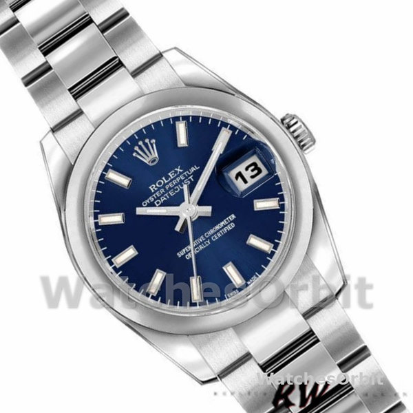 Rolex Datejust 179160 Domed Bezel Blue Index Dial 26MM Lady Replica Watch