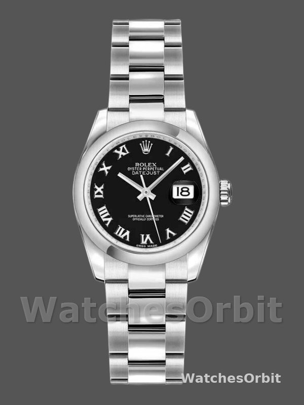 Rolex Datejust 179160 Oyster Bracelet Black Roman Dial 26MM Lady Replica Watch