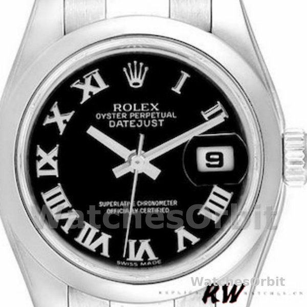 Rolex Datejust 179160 Oyster Bracelet Black Roman Dial 26MM Lady Replica Watch