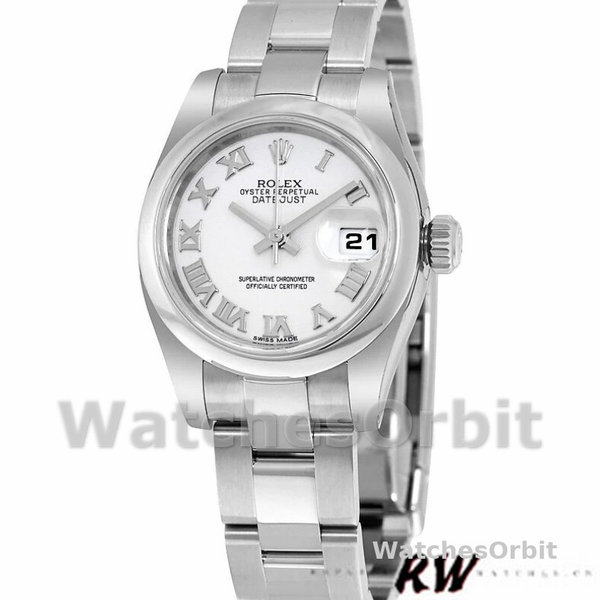 Rolex Datejust 179160 Oyster Bracelet White Roman Dial 26MM Lady Replica Watch
