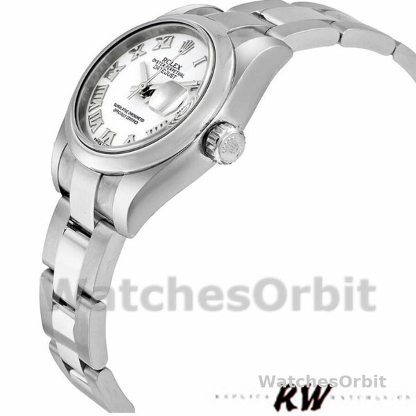 Rolex Datejust 179160 Oyster Bracelet White Roman Dial 26MM Lady Replica Watch