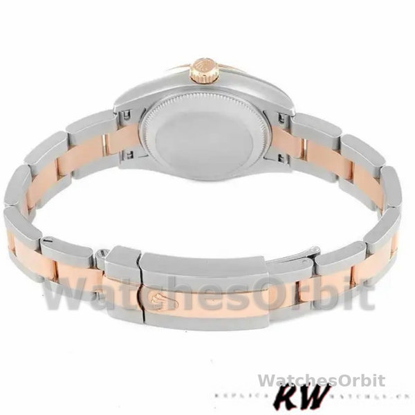Rolex Datejust 179161 Stainless Steel and Everose Gold Black Roman Dial 26MM Lady Replica Watch