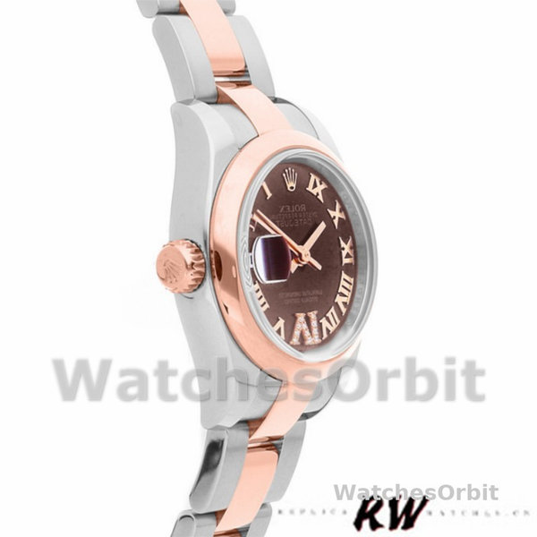 Rolex Datejust 179161 Stainless Steel and Everose Gold Chocolate Brown Dial 26MM Lady Replica Watch