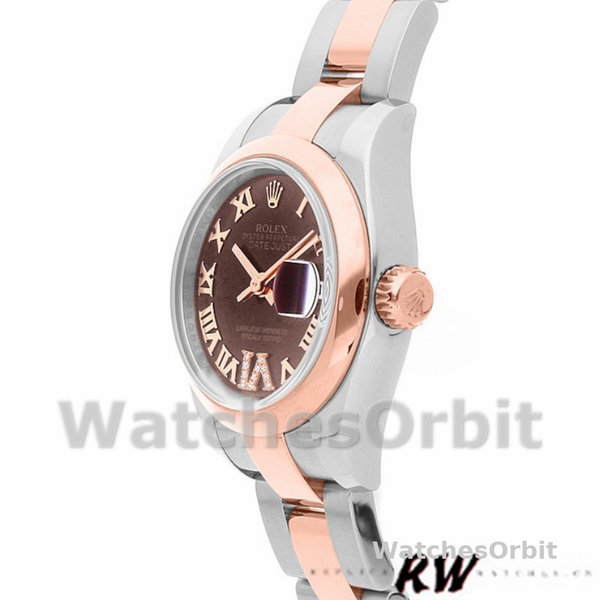 Rolex Datejust 179161 Stainless Steel and Everose Gold Chocolate Brown Dial 26MM Lady Replica Watch